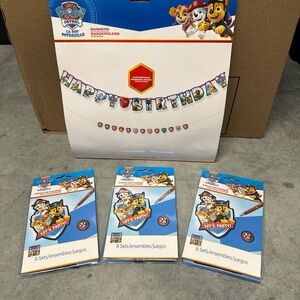 Paw Patrol Birthday Banner and Invitations Party Set